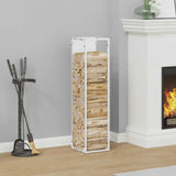 Firewood Rack White 25x25x100 cm Cold-rolled steel 864268