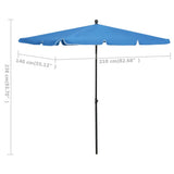 Garden Parasol with Pole 210x140 cm Azure Blue 315550