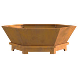 Fire Pit Brown 75 x 75 x 28 cm Weathering Steel 858997