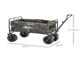 95L Folding Steel Frame Garden Trolley, with Handle - Multicolour T3398P377575