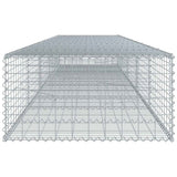 Gabion Basket with Cover 500x100x50 cm Galvanised Iron 3295182