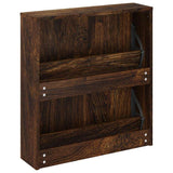 Shoe Cabinet with Mirror 2-Layer Smoked Oak 63x17x67 cm 342632