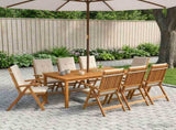 9-Piece Garden Dining Set 9 pcs Natural Solid Acacia Wood 3434626