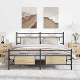 Metal Bed Frame without Mattress Sonoma Oak 160x200 cm 3325097