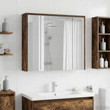 Bathroom Mirror Cabinet Smoked Oak 73.5 x 16 x 62.5 cm 889171