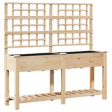 Garden Planter Beige 161 x 46 x 152.5 cm Solid Fir Wood 42006572