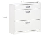 Shoe Cabinet, Slim Storage Cabinet with Drawer, 2 Flip-up Doors and Adjustable Shelf, Narrow T3398P329488