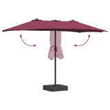Garden Parasol Bordeaux Red 385 x 209 x 244 cm Polyester 42003287