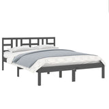 Bed Frame without Mattress Grey 200x200 cm Solid Wood 3105427
