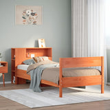 Bookcase Bed without Mattress Wax Brown 75x190 cm Small Single Solid Wood Pine 3322974