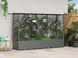 Raised Bed with Trellis and Roof Light Grey 202 x 40 x 136 cm 42032598