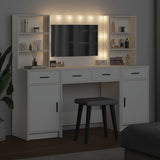Dressing Table Set with Drawer 3 pcs White Engineered Wood 3334281