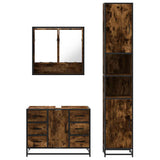 3 Piece Bathroom Furniture Set Smoked Oak Engineered Wood 3301112