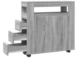 Narrow Bathroom Cabinet with Wheels Grey Sonoma Engineered Wood 855273