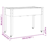 Wheeled Planter with Liner 118x59x80 cm Solid Wood Fir 3157826