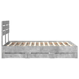 Bed Frame with Drawer Concrete Grey 120 x 190 cm Engineer Wood 3411521