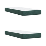 Box Spring Bed with Mattress Dark Green 200x200 cm Velvet 3291017
