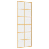 Sliding Door Gold 76x205 cm Clear ESG Glass and Aluminium 155166
