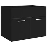 Sink Cabinet with Built-in Basin Black Engineered Wood 3071271