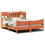 ZNTS Bed Frame without Mattress Wax Brown 180x200 cm Super King Solid Wood Pine 3323370