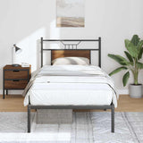 Bed Frame without Mattress Brown Oak 75x190 cm Small Single Engineered Wood 4106831