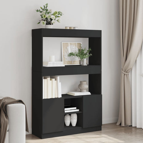 Highboard Black 92x33x140 cm Engineered Wood 3309610