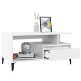 Coffee Table White 90x49x45 cm Engineered Wood 819620