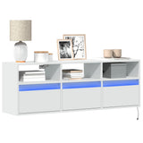 TV Wall Cabinet with LED Lights White 130x31x45 cm 852341