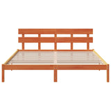 Bed Frame with Headboard Brown 200 x 200 cm Solid Pine wood 872151
