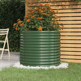 ZNTS Garden Planter Powder-coated Steel 80x80x68 cm Green 318858