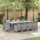 Garden Dining Set 11 pcs Light Grey Polypropylene 3378610