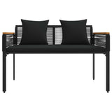 Outdoor Furniture Set with Cushion 4 pcs Black Poly Rattan 42025225