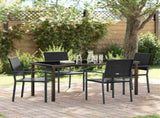 Garden Dining Set 5 pcs Black PE Rattan 3379082