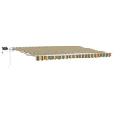 Retractable Awning Green and yellow 450 x 350 cm 3331178