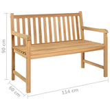 Garden Bench Natural Teak Solid Teak Wood Medium Durable 316622