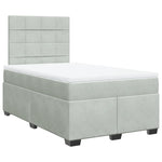 Box Spring Bed with Mattress Light Grey 120x190 cm Small Double Velvet 3290858