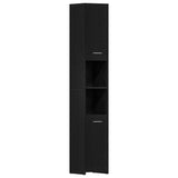 Bathroom Cabinet Black Oak 30x30x183.5 cm Engineered Wood 863124