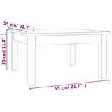 Coffee Table Black 55x55x30 cm Solid Wood Pine 814233