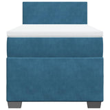Box Spring Bed with Mattress Dark Blue 90x190 cm Velvet 3286184