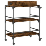 Kitchen Trolley Smoked Oak 81.5x41x92.5 cm Engineered Wood 842343