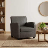 Armchair Antique Black Faux Leather 42043437