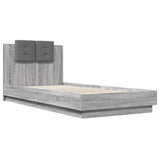 Bed Frame with Headboard Grey Sonoma 90x200 cm Engineered Wood 3209945