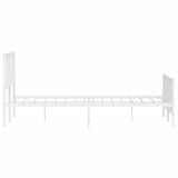 Metal Bed Frame without Mattress with Footboard White 160x200cm 374507