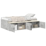 Storage Bed Frame Concrete grey 75 x 190 cm Engineered wood 3335216