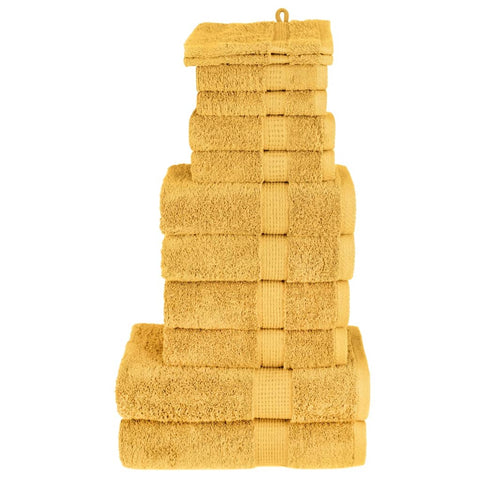 12 Piece Premium Towel Set SOLUND Gold 600 gsm 137576
