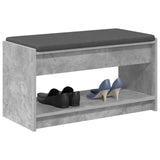 Hall Bench with Cushion Concrete Grey 83 x 38 x 45 cm 891579