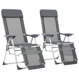 Camping Chair Set of 2 Grey Textilene, Aluminium Medium 360145