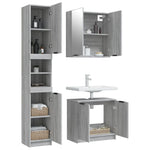 ZNTS 3 Piece Bathroom Cabinet Set Grey Sonoma Engineered Wood 3115882