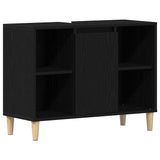 Sink Cabinet Black Oak 80x33x60 cm Engineered Wood 862127