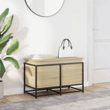 Storage Box with Lid Sonoma Oak 80x40x51.5 cm Engineered Wood 848800